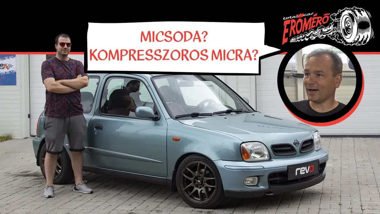 Thumbnail for Kompresszorral tuningolták a kicsi Micrát! – Nissan Micra K11 – Erőmérő!