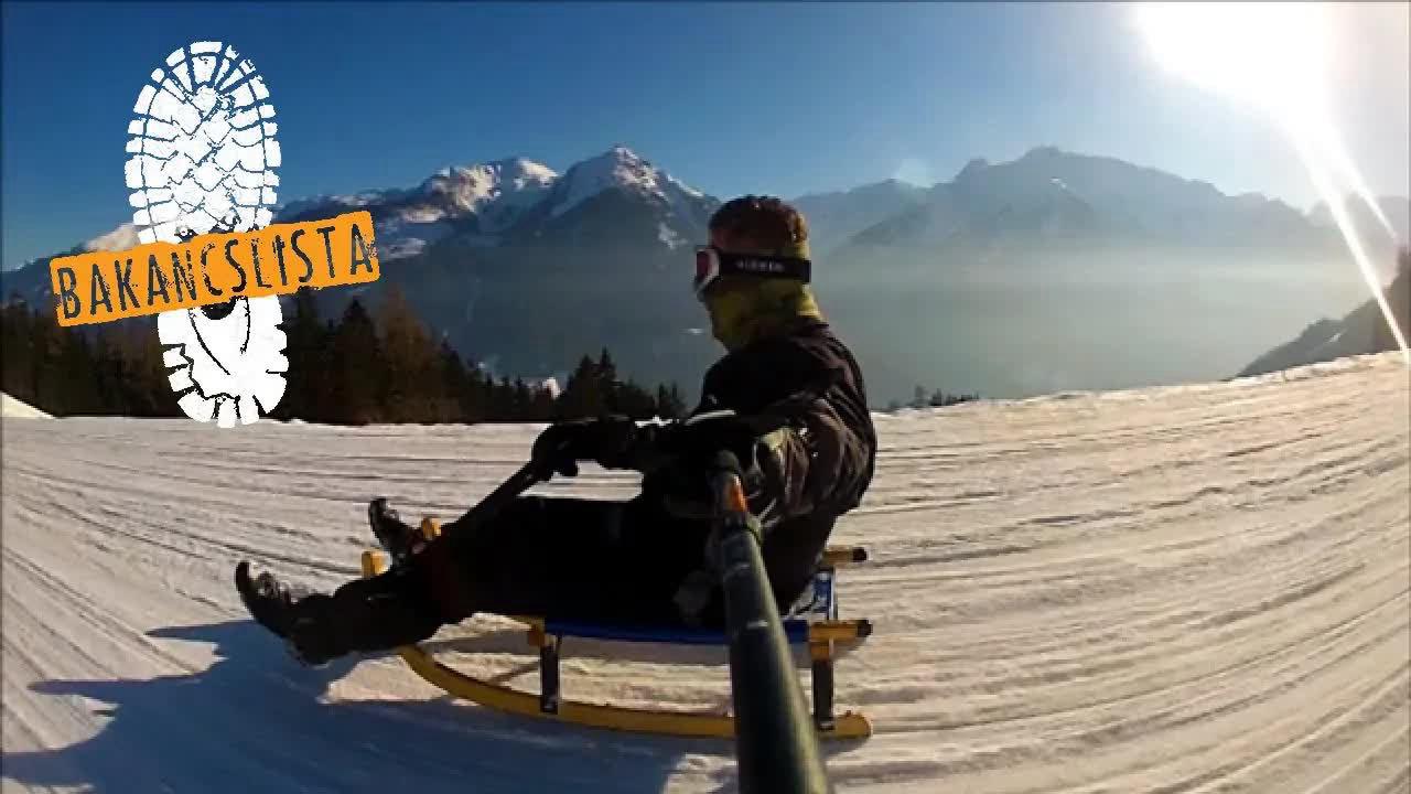 Száguldás az osztrák szánkósztrádán/The longest sledge run in Europe