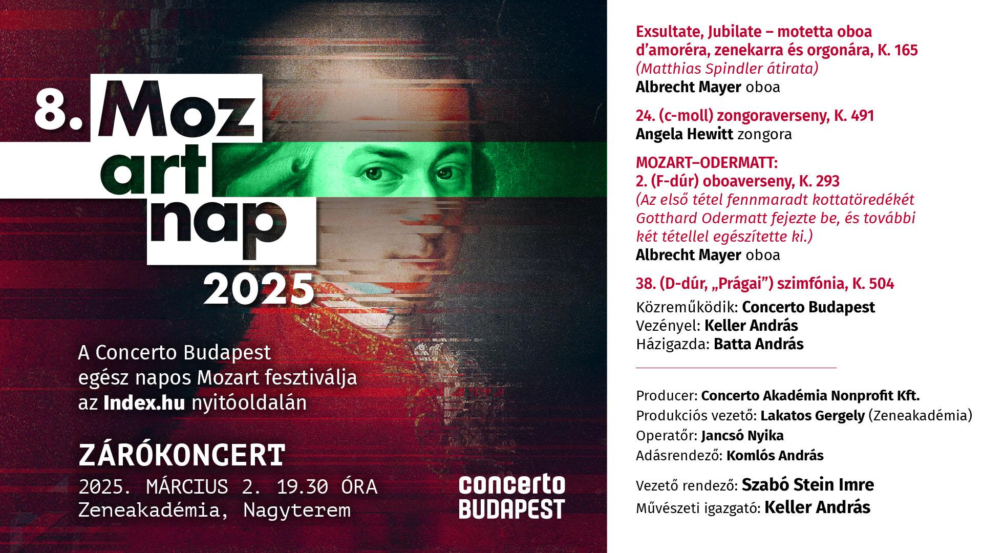 Hallgassa az Indexen a Concerto Budapest 8. Mozart-napjának zárókoncertjét