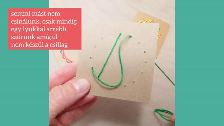 Thumbnail for Kolléganőnk „string art“ csillagot hímez